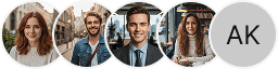Multiple investor profile avatars on Rasgo Quinhencia trading review block